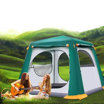 

Ultralarge 4-6 Person Automatic Professional Outdoor Windproof Camping Tent Double Layer Waterproof Beach Tent With Snow Skirt