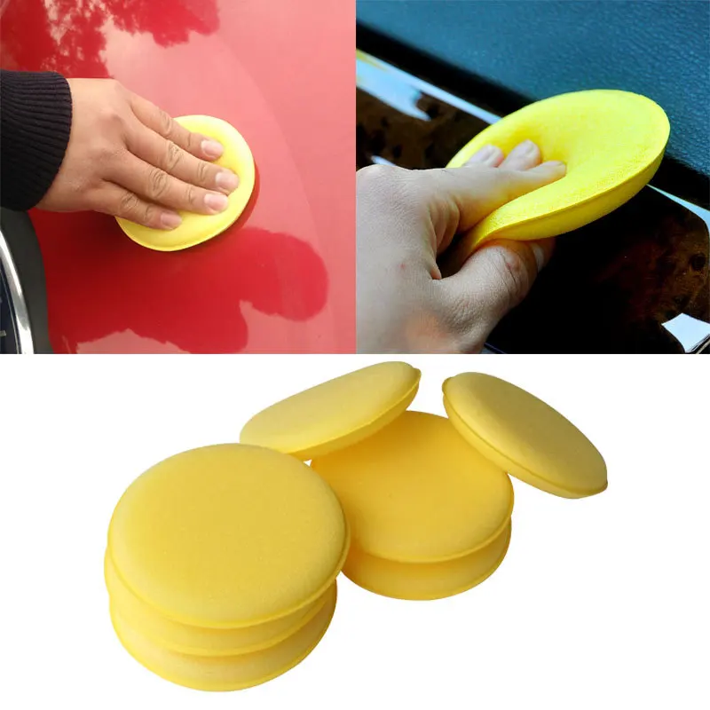 

HOYOO 12pcs/lot Car Vehicle Wax Polish Foam Sponge Hand Soft Wax Yellow Sponge Pad/Buffer for Car Detailing Care Wash Clean