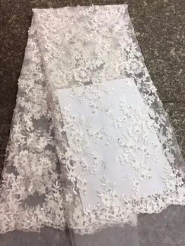 

2018 Latest French net lace fabric 3D flower African tulle mesh lace fabric with beaded high quality african lace fabric ZYY090