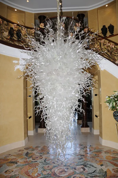 

Chandalier Modern Contemporary Type LED Light Source White Glass Large Chandelier Lighting for Home Decoration