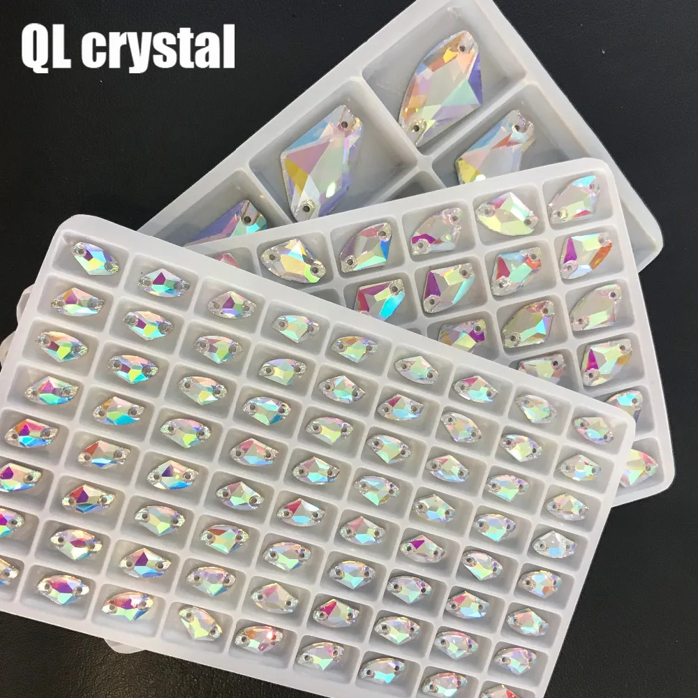 

QL Crystal AX Sew On Rhinestone Glass Crystal Flatback Rhinestone For Wedding Dress Clothing DIY bags clothes shoes accessories
