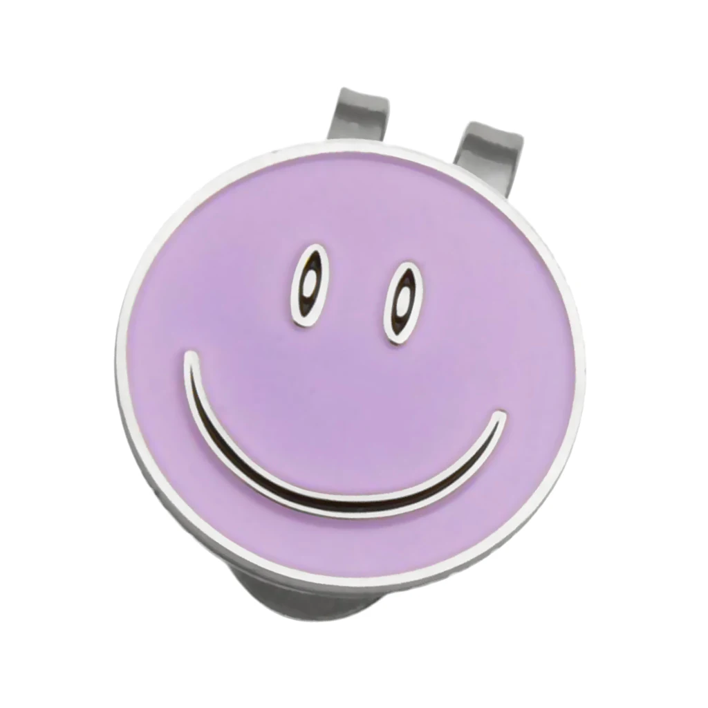 Alloy Smile Face Magnetic Golf Ball Marker Clip On Golf Cap Visor Gift Purple Golf Accessories for Friends Families Playing Game