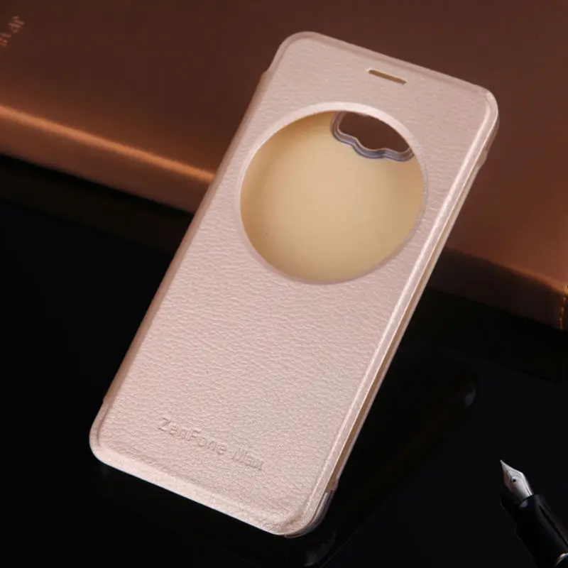 الوجه صدمات جلدي جراب هاتف جراب إيسوز Zenfone ماكس ZC550KL ZC550 ZC 550KL 550 KL دائرة الرؤية الذكية السيارات النوم ويك