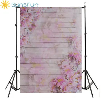 

Sunsfun 5x7ft Pink Floral Photography Backdrops Vinyl Digital Cloth Photo Studio Background for New Born Baby Photo S-2620