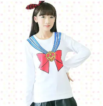 

New Arrival Sailor Moon Crystal Cosplay Costume Long Sleeve Women T shirt 3D Print Lolita Tops Casual Wear Tee Shirt 100% Cotton
