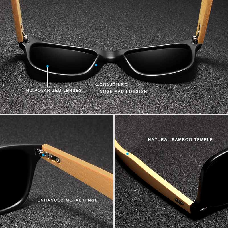 Новинка, бамбуковые поляризационные солнцезащитные очки для мужчин, деревянные солнцезащитные очки для женщин, фирменный дизайн, оригинальные деревянные очки Oculos de sol masculino