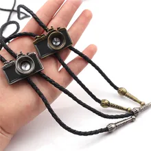 Collar con colgante Vintage para cámara, cadena larga de cuero, correa, Bolo, joyería para hombres y mujeres, collares de colección de regalo, joyería al por mayor