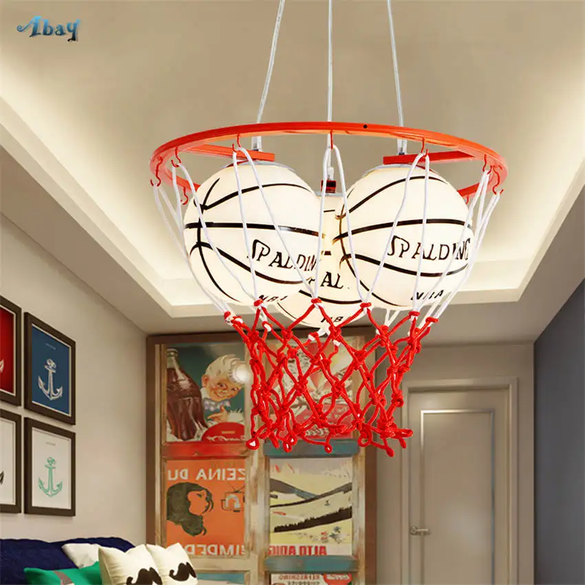 creative Basketball glass pendant lights for Playground Children