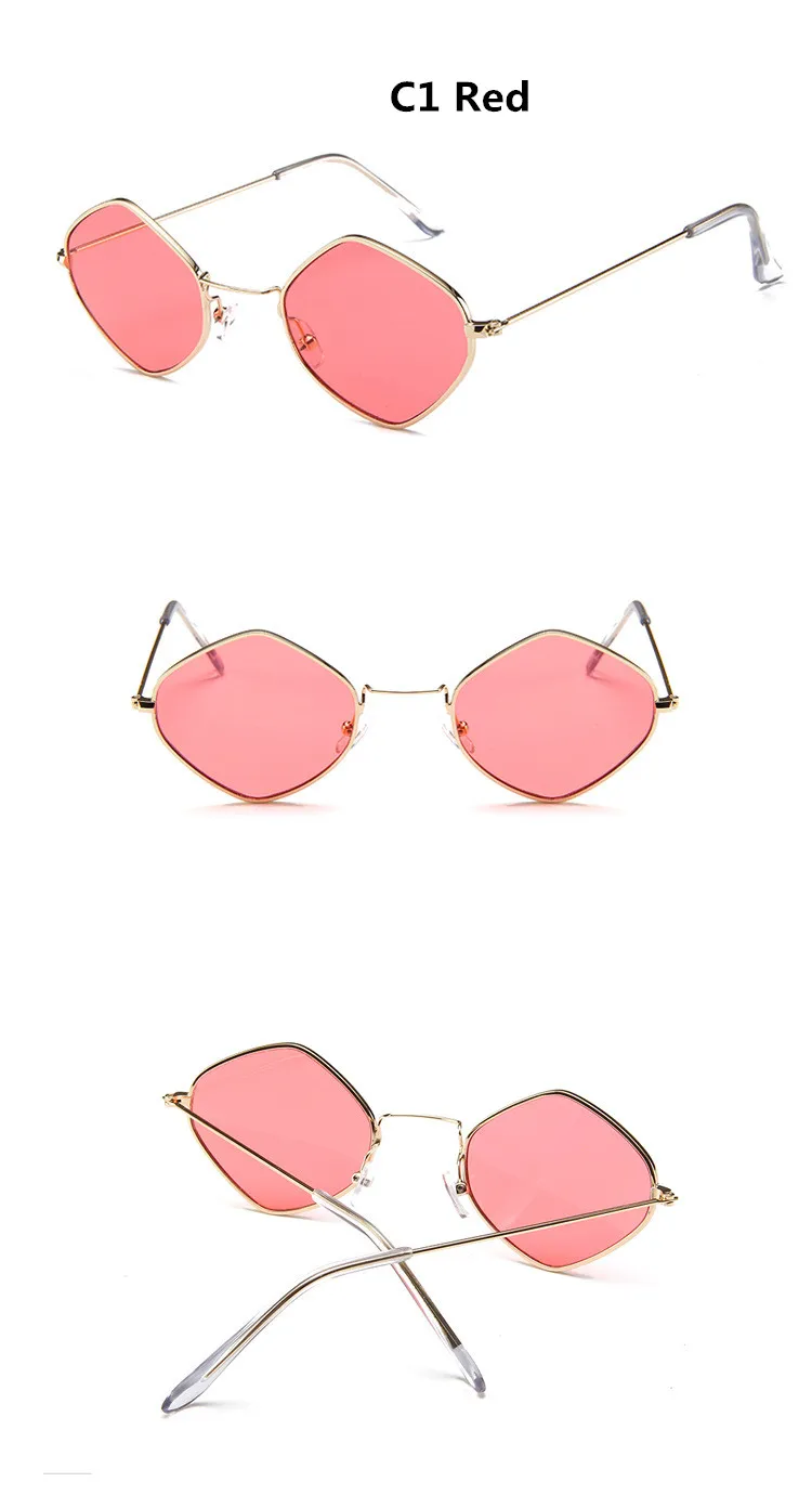 Новинка, женские роскошные солнцезащитные очки, брендовые, дизайнерские, маленькие, шестигранные солнцезащитные очки, квадратные оттенки, женские, ретро, восьмиугольные солнцезащитные очки, UV400