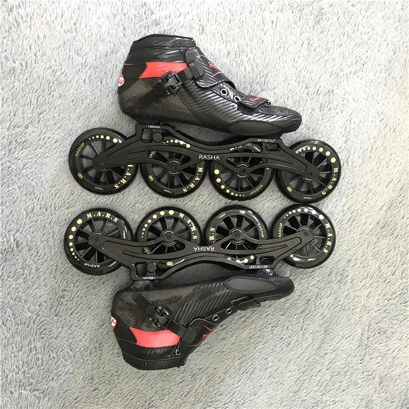 المهنية ألياف الكربون سباق سرعة أحذية تزلج الكبار/الطفل سباق الزلاجات أحذية advancedc أعلى مستوى مضمنة