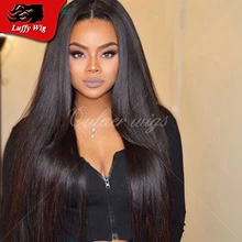 180 Density silky straight virgin human hair wigs for women thick soft glueless full lace Brazilian wig straight lace front wigs