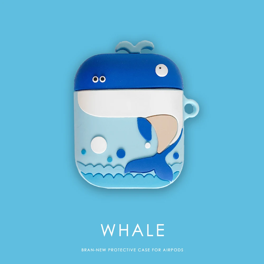 

Silicone Whale dinosaur case for Airpods cute cartoon lovely gift perfect design for Apple Airpods2 bluetooth earphone case