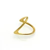 BORASI Fashion Jewelry V Ring For Women Gold Color Stainless Steel Exquisite Shiny Polished Double V Shape Knuckle Ring 2017 2