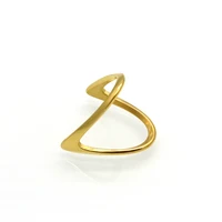 BORASI Fashion Jewelry V Ring For Women Gold Color Stainless Steel Exquisite Shiny Polished Double V Shape Knuckle Ring 2017 2