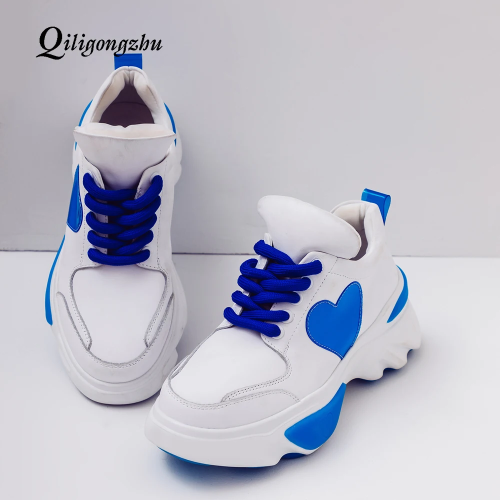 

2019 Spring Autumn Women Casual Shoes Comfortable Platform Shoes Woman Real Leather Flats Sneakers Ladies Chaussure Femme