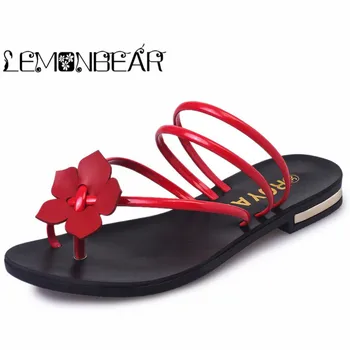

Women Flat Slippers Girls Flip Flops Flower decoration Summer Shoes Cool Beach Shoes Dropshipping dropshipping Clip toe
