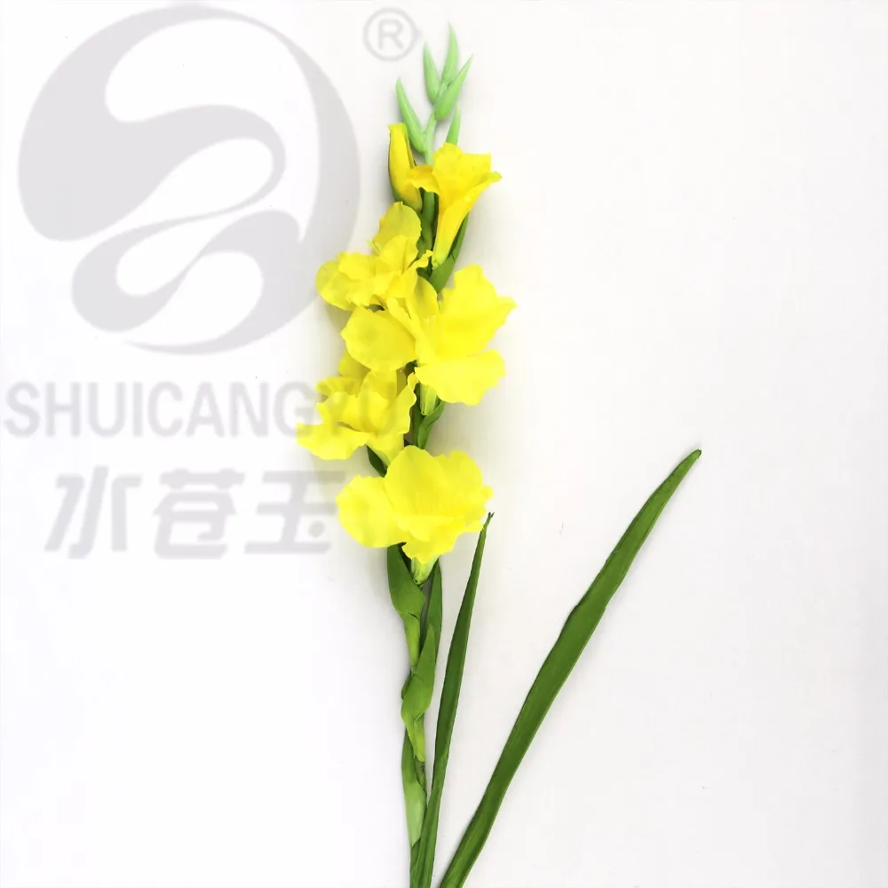 

SHUICANGYU Artificial Flowers Vintage Elegance Realistic Gladiolus Flower Branch Living Room Decoration Decorative 6pcs/lot