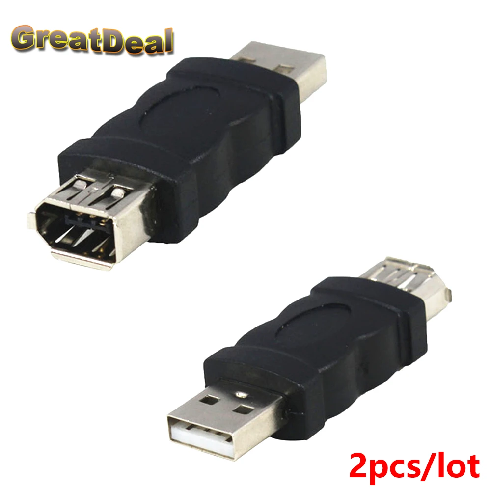 

2pcs/lot 6 Pin Female Firewire IEEE 1394 to USB Male Adapter Convertor HY1553