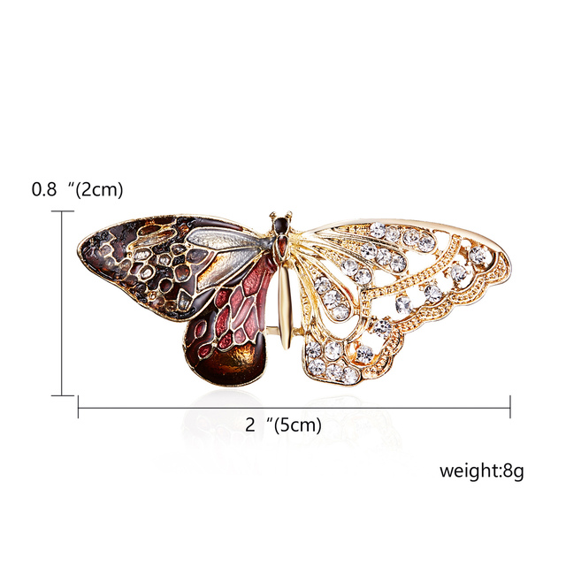 Purple Enamel Butterfly Dragonfly Bird Brooches For Men Women Metal Rhinestone Insects Banquet Wedding Pins Kids Gifts Hot
