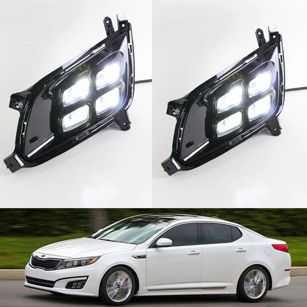 

Kalaite Car LED DRL For KIA Optima K5 2013 2014 2015 Daytime Running Lights for Kia Optima K5 Fog head Lamp cover car styling