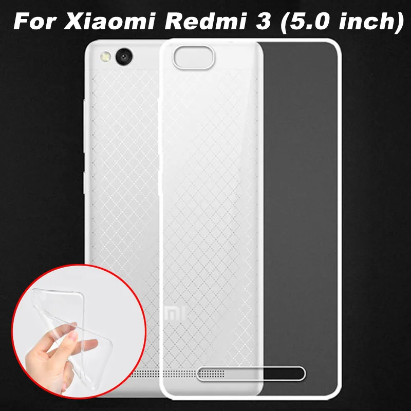 Xiaomi Redmi 3 Case Cover 0.6mm Ultrathin Transparent TPU Soft Back Cover Phone Case For Xiaomi Redmi 3 Redmi3 (5.0 inch)