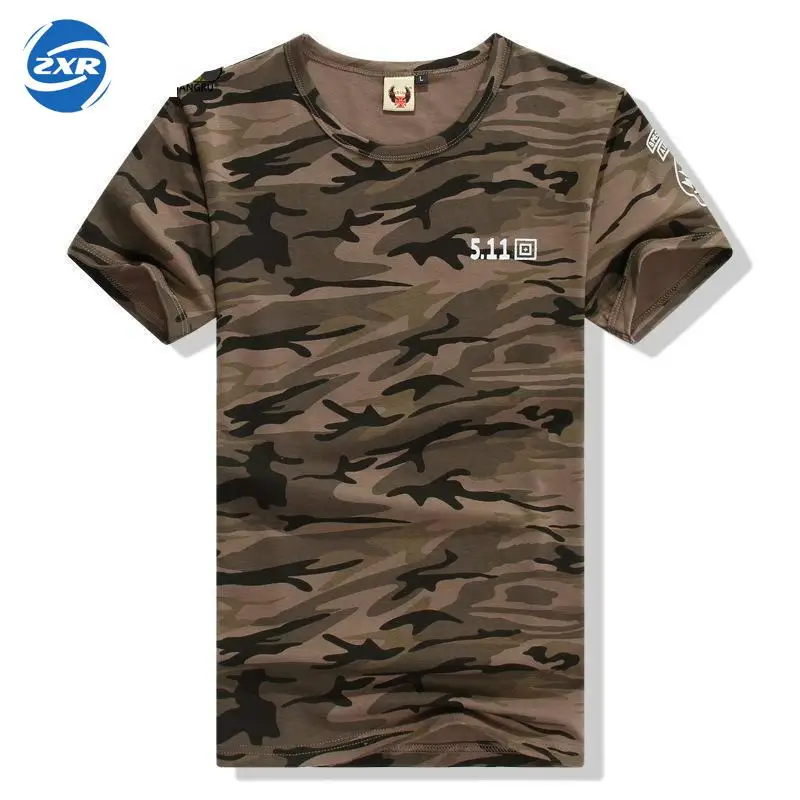 

Military Short Sleeved Tactical T-shirt Summer Men's Cotton Circular Neck Version Collar Close Combat Camouflage Hiking T-shirt