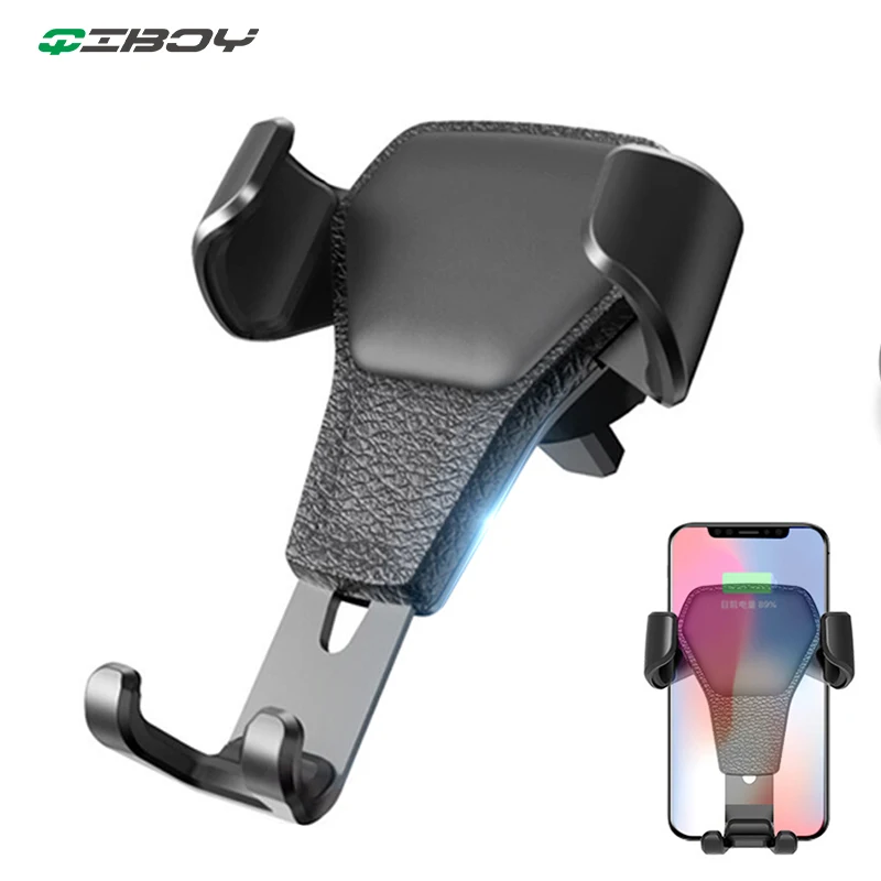 

Car Phone Holder Universal Leather Gravity Car Holder Air Vent Stand Mount For IPhone X XS Samsung S10 In Car Smartphone Bracket