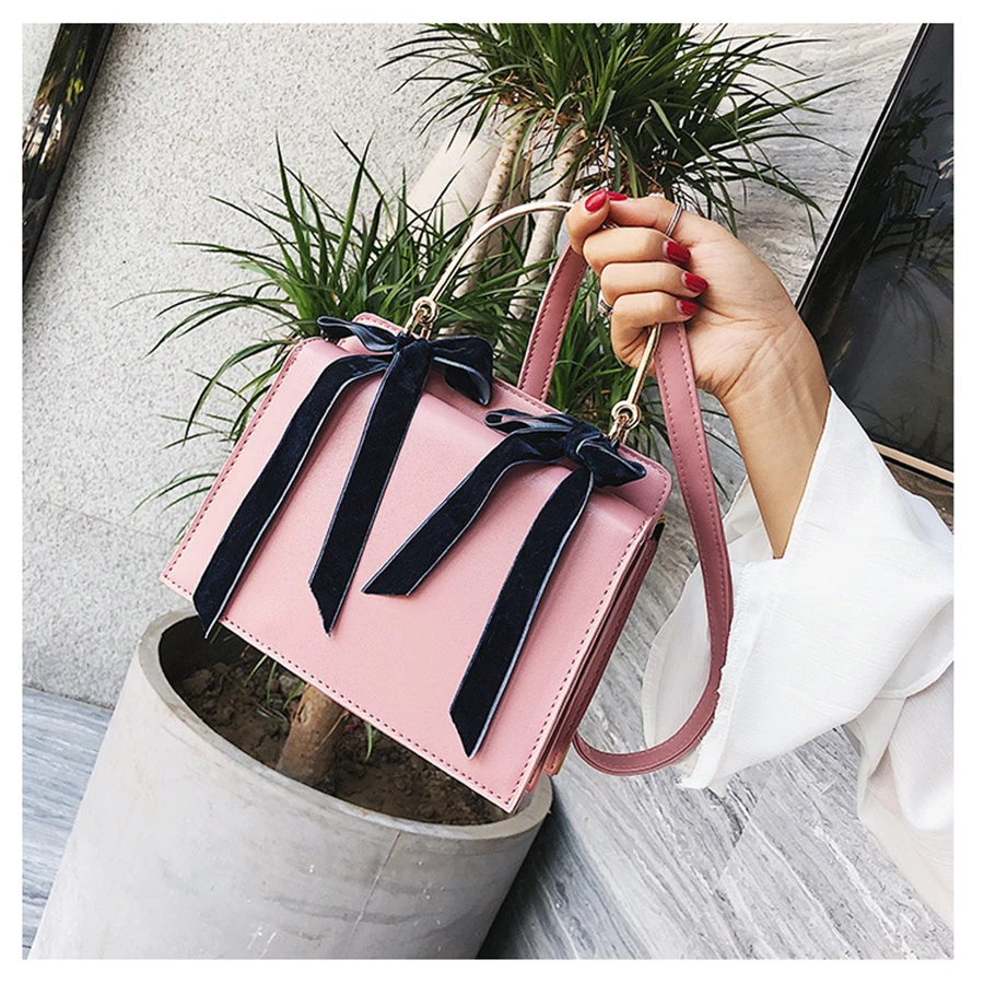 

Cute Bownot Women Handbag 2018 Fashion Big Capacity Women Shoulder Bag Luxury PU Leather Females Tote Lovely Girls Crossbody Bag