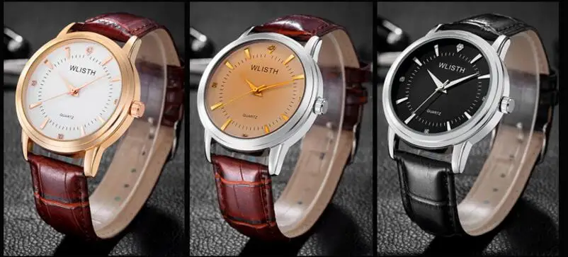 Рабочие бизнес любителей часы Мода Досуг водостойкий ремень кварцевые часы для мужчин для женщин Прямая