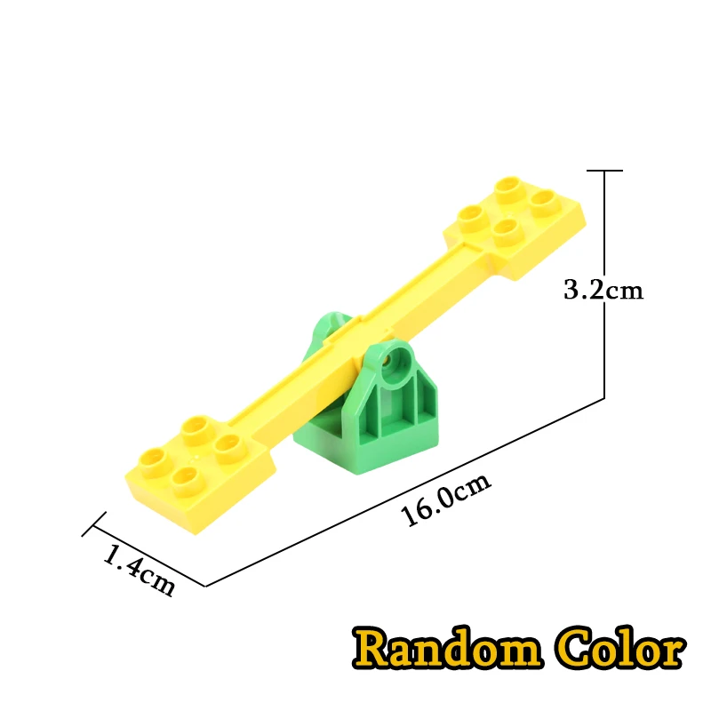 Классические большие строительные блоки, аксессуары, совместимые с Duplos, блоки, качели, слайд-лестница, труба, игровая площадка, игрушки, подарок для ребенка - Цвет: Seesaw