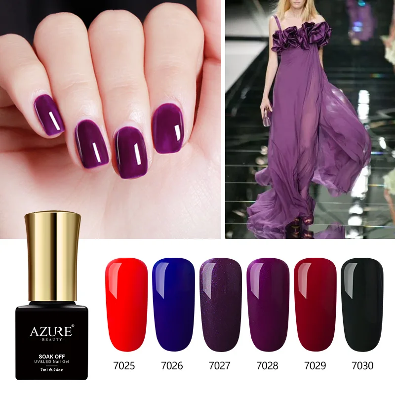 

AZURE BEAUTY Pink Gel Varnishes Nail Polish UV Gel Soak Off Gel Varnish Long Lasting Enamel 60 Colors Azure Nail Gel Polish