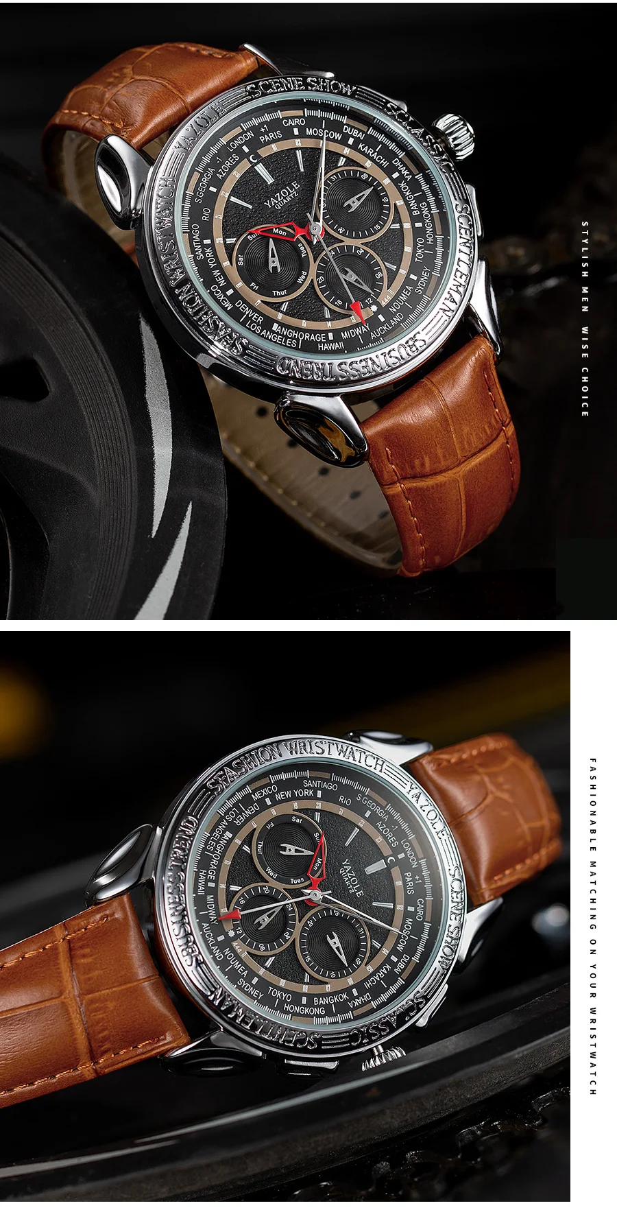 Модные мужские часы Топ бренд класса люкс YAZOLE мужские часы водонепроницаемые мужские часы многофункциональный дизайн бизнес часы relogio