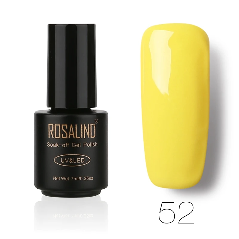 ROSALIND P+ черный флакон 7 мл цветочный Лак для ногтей DIY гель для ногтей для маникюра долговечный лак для ногтей Полупостоянный - Цвет: 52