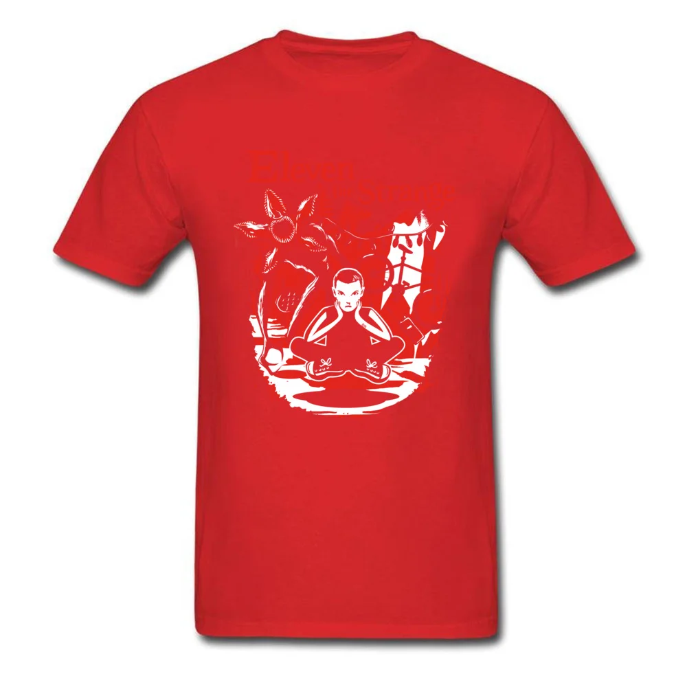 Eleven The Strange T Shirts Custom Short Sleeve 2018 New Fashion O Neck 100% Cotton Tops Tees Casual T-Shirt for Men Summer Fall Eleven The Strange red