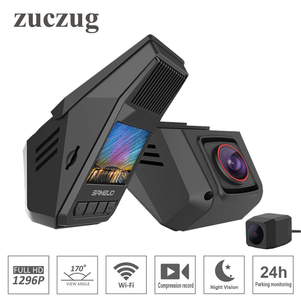 

ZUCZUG 2.0 inch universal hidden Car DVR wifi 1296P Night Vision Dash Cam Recorder Wireless Dual cameras Compression recording