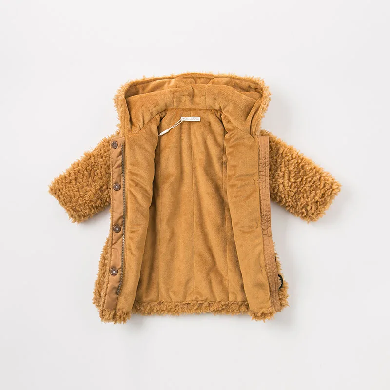 DBJ8942 dave bella/осенне-зимняя модная куртка с капюшоном для маленьких девочек; Детское пальто высокого качества; Верхняя одежда для малышей