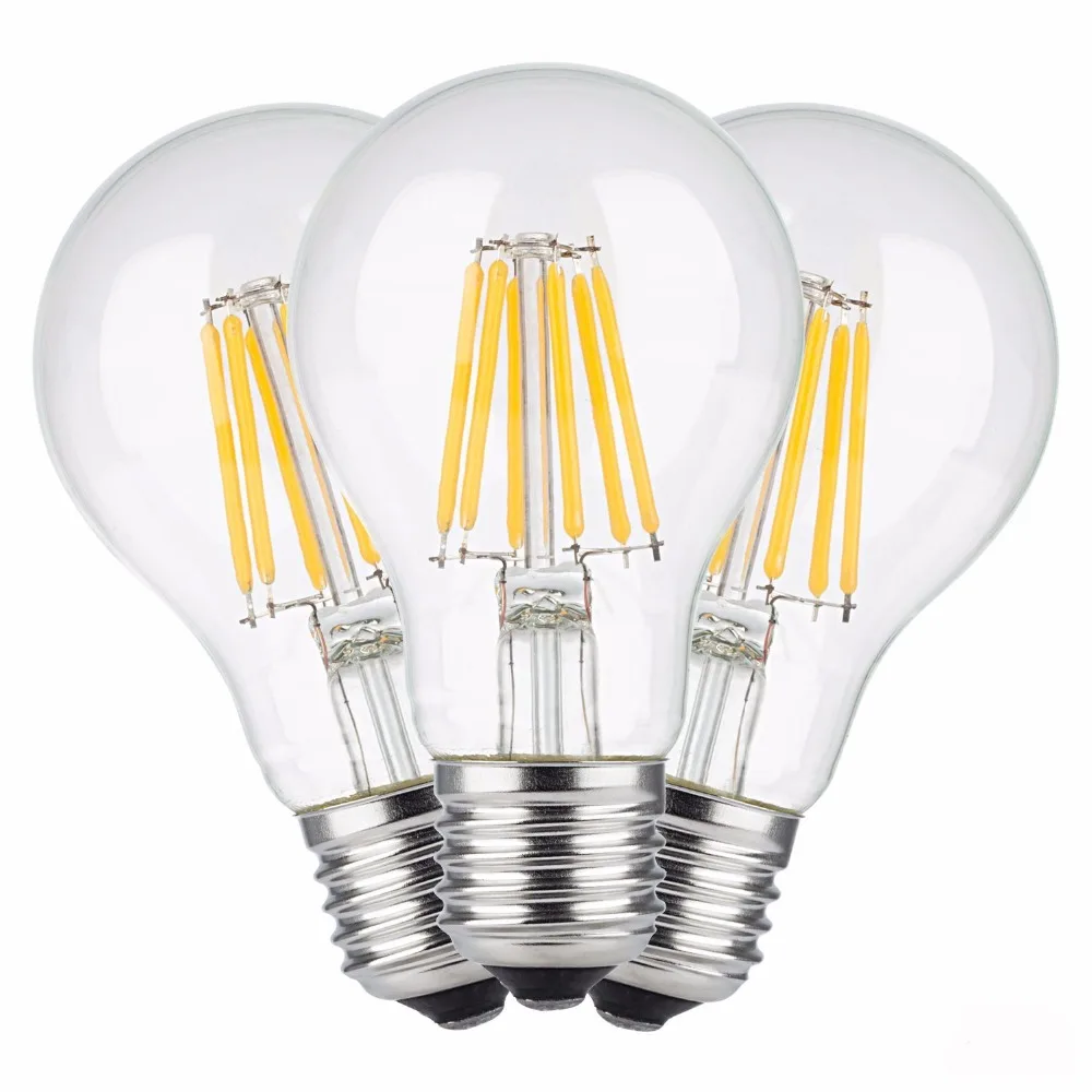 E27 Led filament bulb clear grass edison  2W 4W 6W 8W A60 G60 Light bulbs indoor home living room table 220V halogen bulb