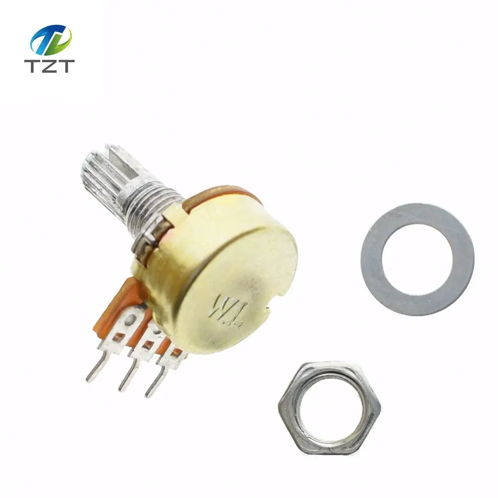 

100PCS stereo/pa/sealing potentiometer WH148 B1k B2k B5k B10k B20k B50k B100k B250k B500k B1M 15mm 5pins With Nuts And Washer