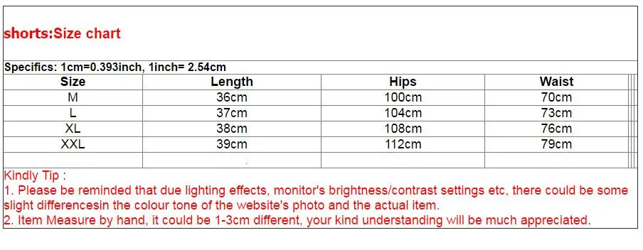 Swim Trunk Size Chart