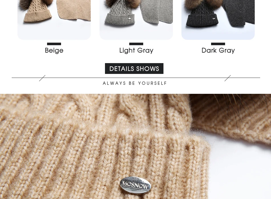 Parent-child Hat And Scarf Set Solid Winter Skullies Beanies With Fur Pompom High Quality Wool Knitted Hat Caps Children (6)