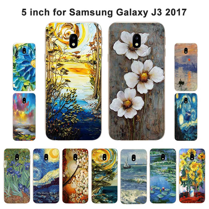For Samsung Galaxy J3 2017 Case Cover Silicone Oil Painted Back J330 Europe Version | Мобильные телефоны и аксессуары