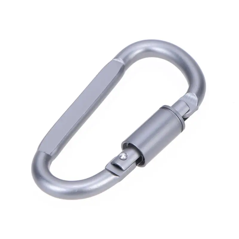 NEW D-Shaped Aluminum Alloy Carabiner Screw Lock Hook Clip Key Ring Outdoor Camping Climbing Tools Multifunction Travel Kits 