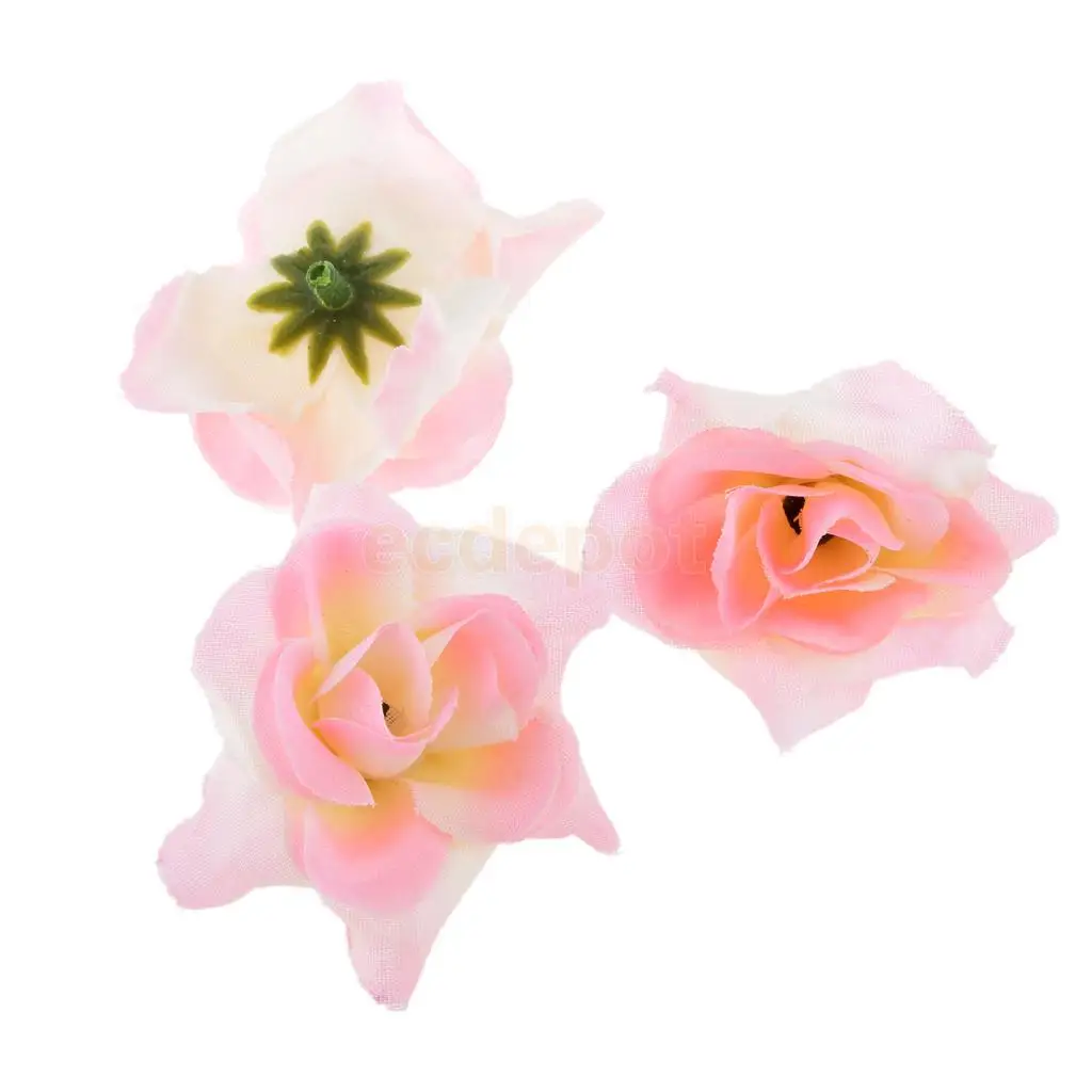 50x Artificial Silk Triangle Rose Flower Heads Bulk Wedding Decoration