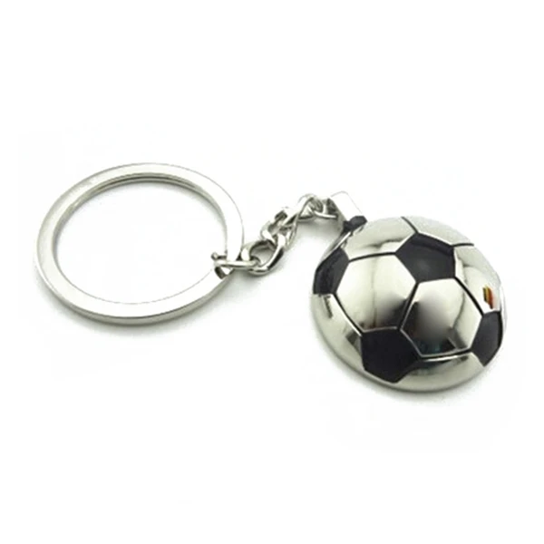Soccer Ball Shaped Women/Men Key Chains, Silver Unisex Key Chains Sport