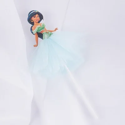 1 х Аврора/Белль/Жасмин торт Топпер для девочек на день рождения поставка украшений для вечеринок принцесса Пряжа юбка торт Декор Аксессуары - Цвет: Jasmine