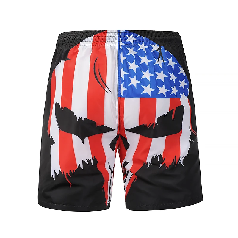 USA flag Print Beach Sports Board Swim Shorts Swimming Short Pants Swimsuits Men?s Loose Quick Drying Sports Surfing Shorts