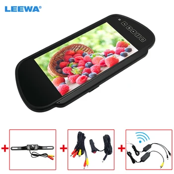 

LEEWA 7" TFT LCD Car Rearview Mirror Monitor With Reverse Backup Camera + 2.4G Wireless Module + Cigarette Lighter Optional