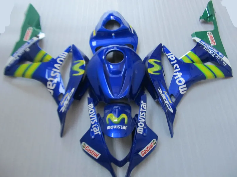 Комплект обтекателей для мотоцикла HONDA CBR600RR 07 08 CBR 600 RR F5 600RR 2007 2008 ABS синий зеленый