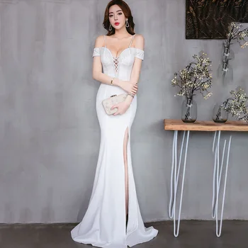

New Long Evening Dresses Female 2019 Party Banquet Hosted Annual Performance Dress Mermaid Evening Gowns for Women