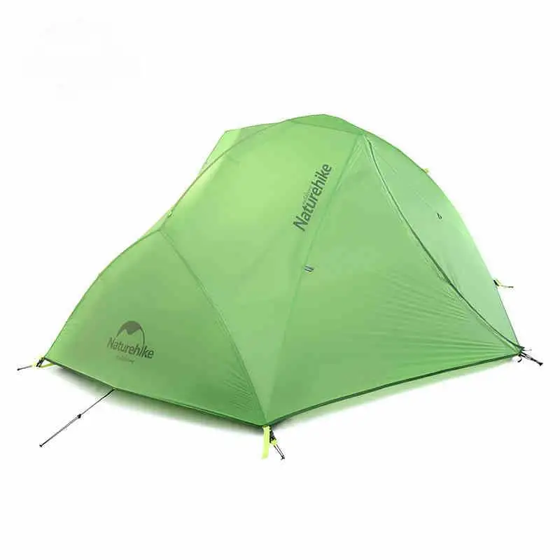 2 Person Nylon Silicone Coating Double Layer Waterproof PU4000 Hiking Tent Aluminum Rod Portable Mountain Single